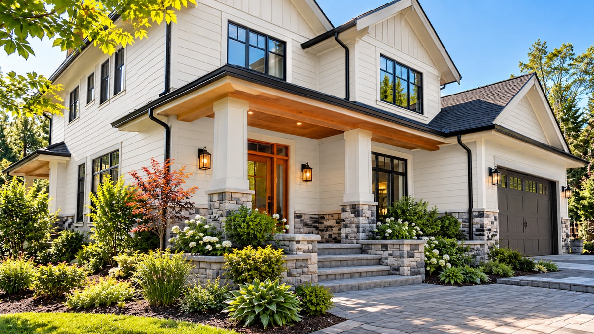 House exterior with Classic White siding